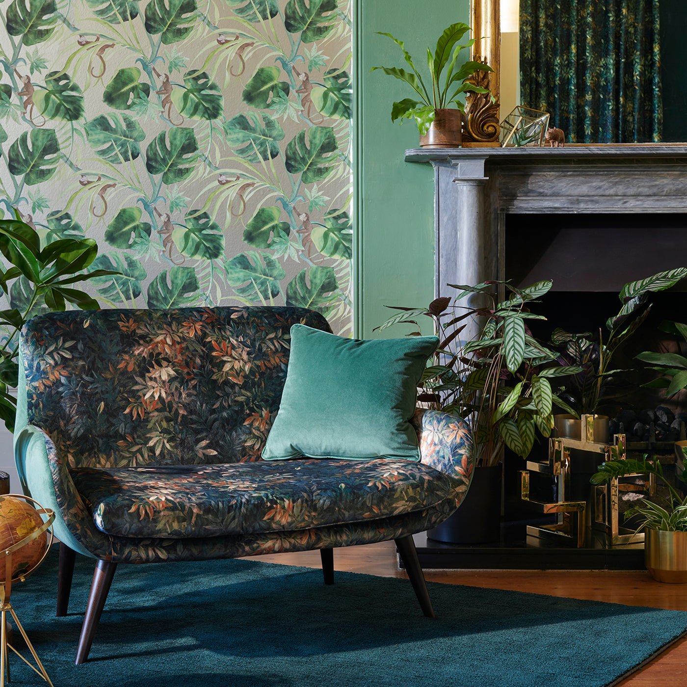 Monkey Business Wallpaper - Ebony - Clarke & Clarke - W0083/01 - Morris Wallpaper