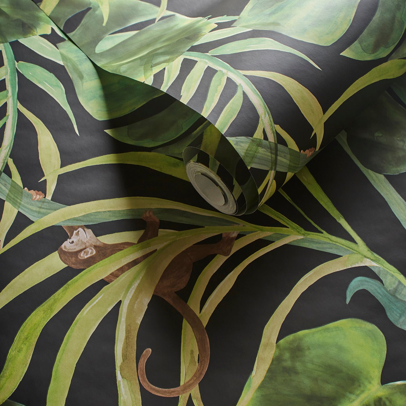 Monkey Business Wallpaper - Ebony - Clarke & Clarke - W0083/01 - Morris Wallpaper