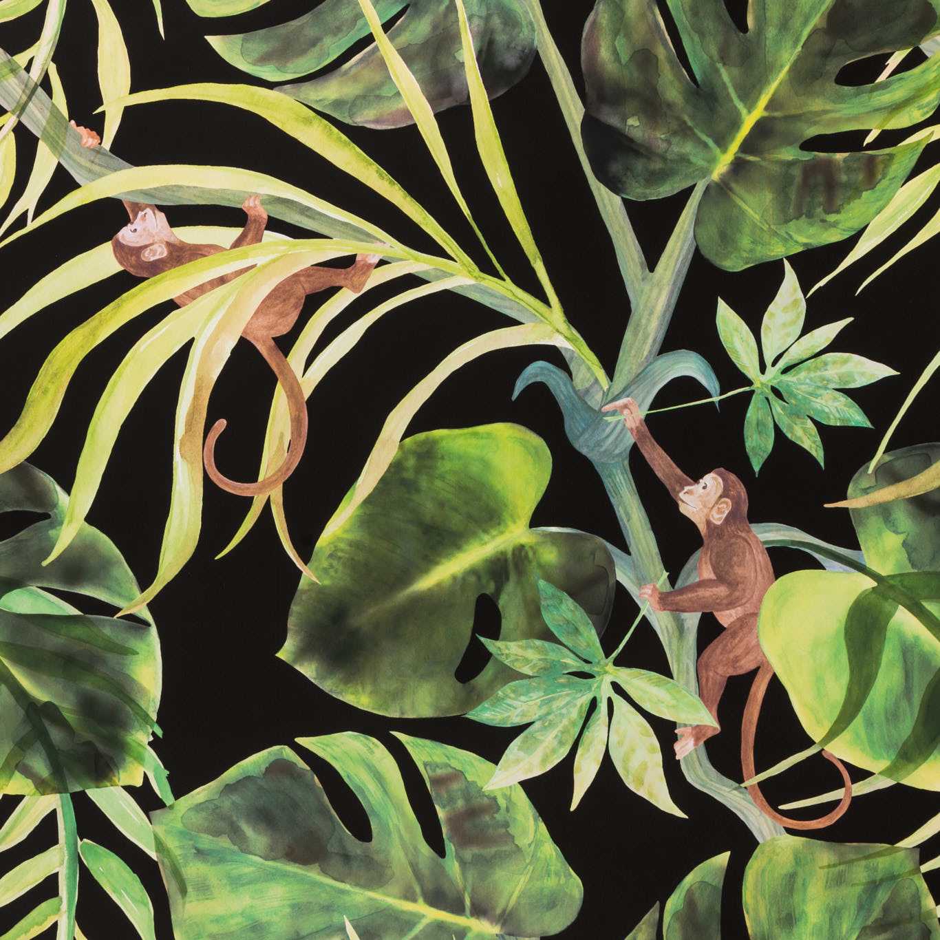 Monkey Business Wallpaper - Ebony - Clarke & Clarke - W0083/01 - Morris Wallpaper