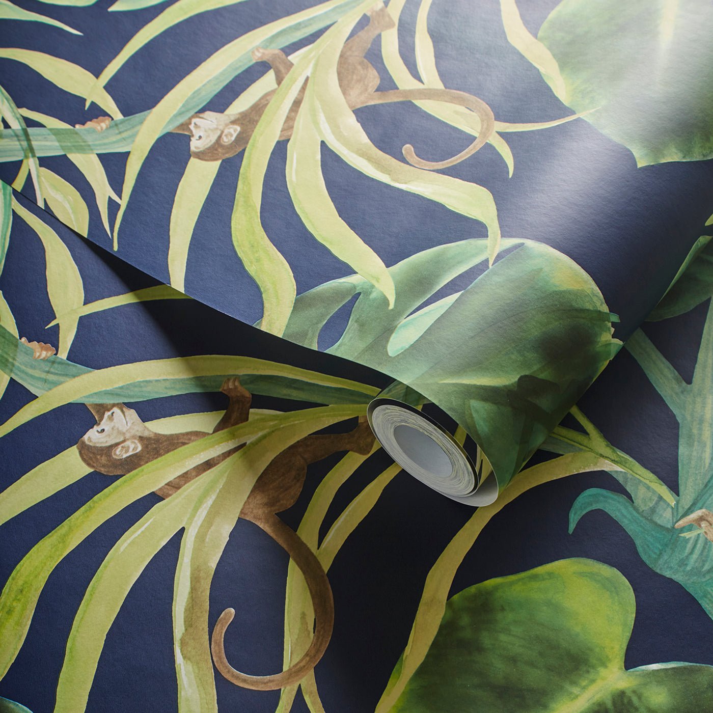 Monkey Business Wallpaper - Indigo - Clarke & Clarke - W0083/03 - Morris Wallpaper