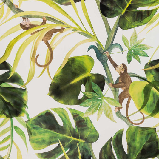 Monkey Business Wallpaper - Natural - Clarke & Clarke - W0083/04 - Morris Wallpaper