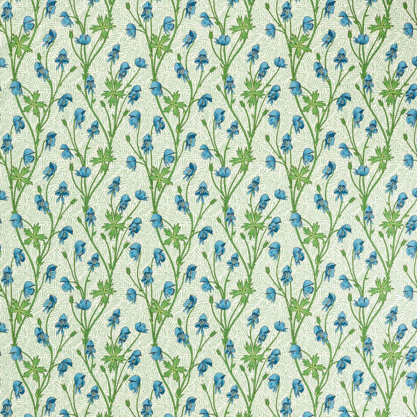 Monkshood Fabric - Cobalt/Goblin Green - Morris & Co - 227219 - Premier Wallcovering