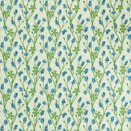 Monkshood Fabric - Cobalt/Goblin Green - Morris & Co - 227219 - Premier Wallcovering