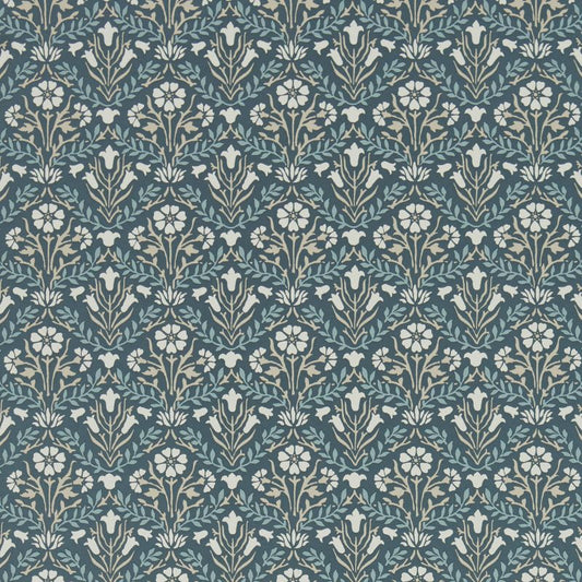 Morris Bellflowers Wallpaper - Indigo/Linen - Morris & Co - 216806 - Morris Wallpaper
