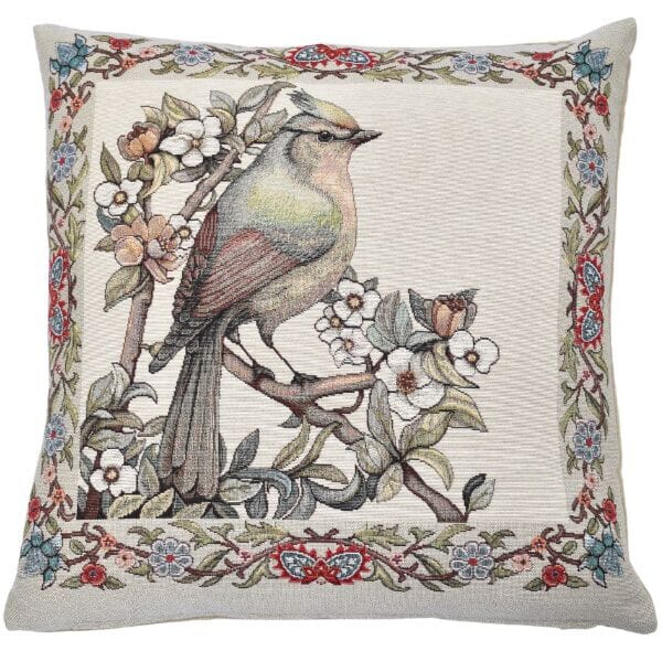 Morris Bird I Tapestry Cushion with Feather Filler - Hines - 1265 - Morris Wallpaper