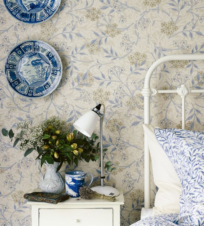 Morris & Co - 216808 - Ecru/Woad - Morris Wallpaper