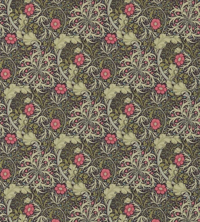 Morris & Co - 216851 - Ebony/Poppy - Morris Wallpaper