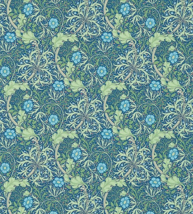 Morris & Co - 216865 - Cobalt/Thyme - Morris Wallpaper