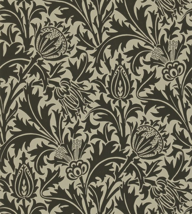 Morris & Co - DMOWTH103 - Black/Linen - Morris Wallpaper