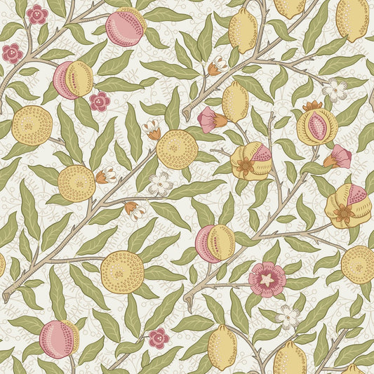 1001 - Fruit Wallpaper - Alabaster Cream by Morris Collections