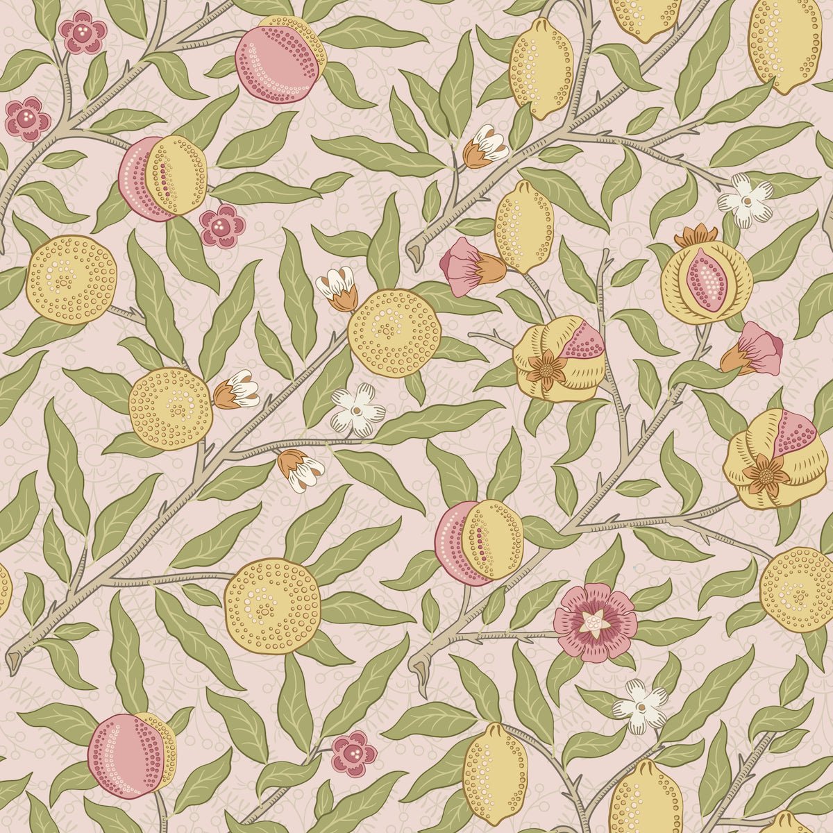 1004 - Fruit Wallpaper - Himalayan-Pink by Morris Collections