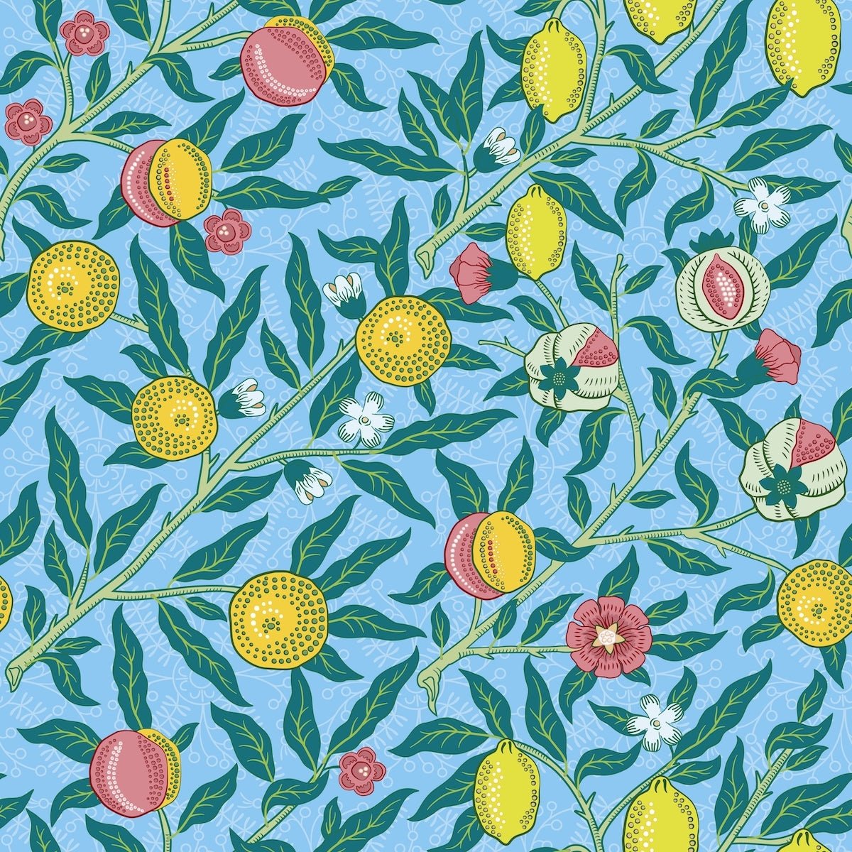 1007 - Fruit Wallpaper - Wedgewood Clear Blue by Morris Collections