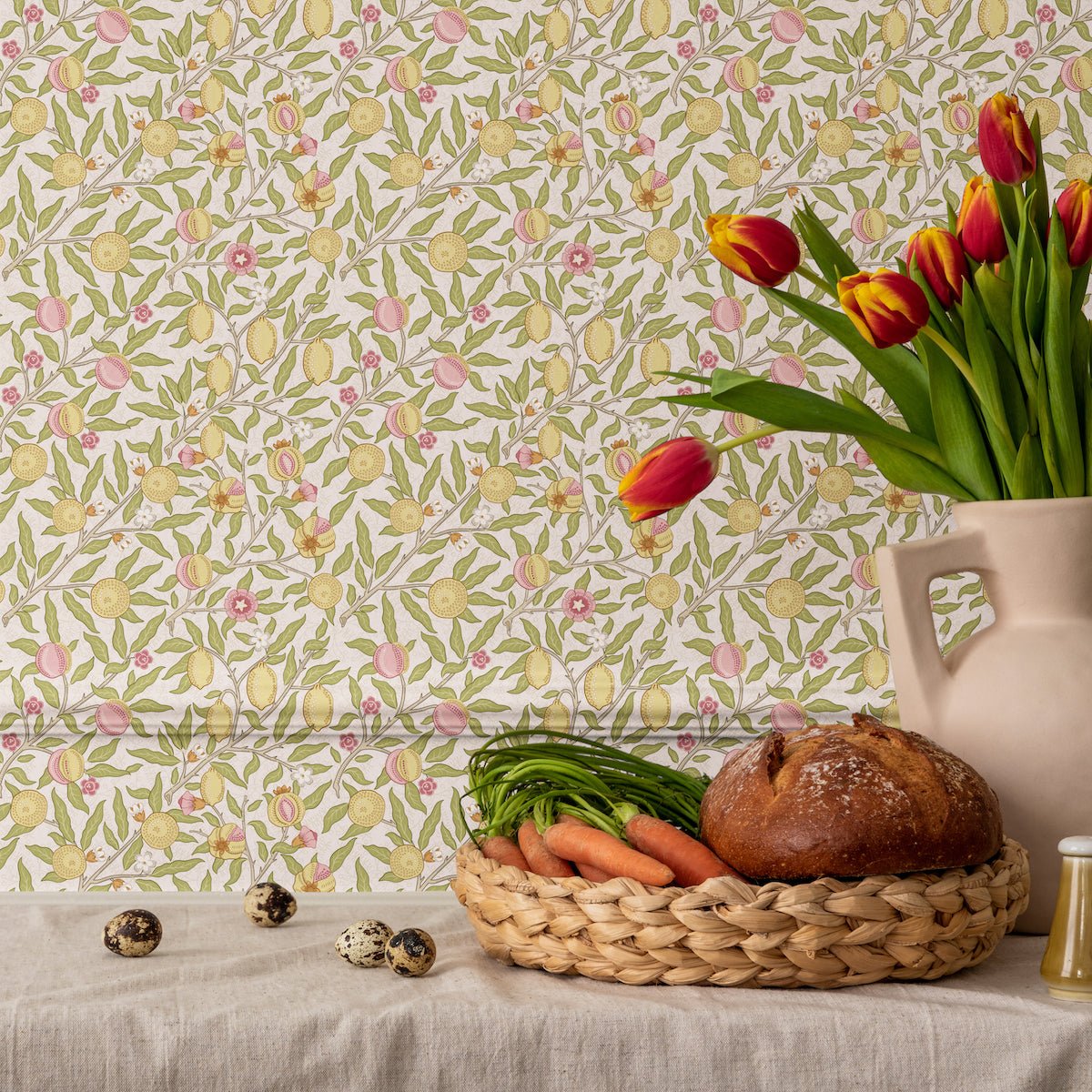 1004 - Fruit Wallpaper - Himalayan-Pink by Morris Collections