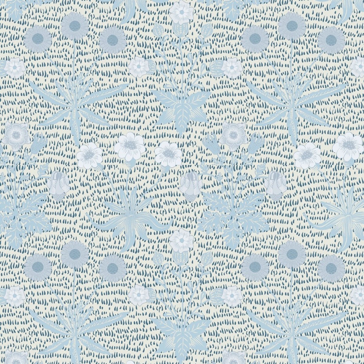 1014 - Daisy Wallpaper - Daisy Pastel Blue by Morris Collections