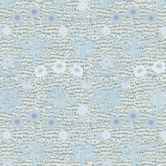 1014 - Daisy Wallpaper - Daisy Pastel Blue by Morris Collections