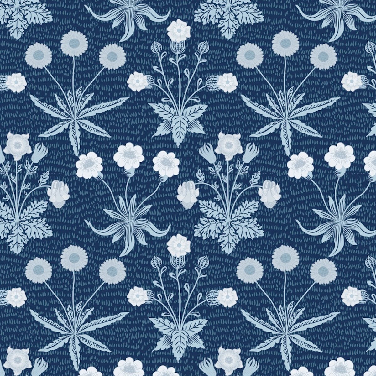 1016 - Daisy Wallpaper - Daisy Prussian Blue by Morris Collections