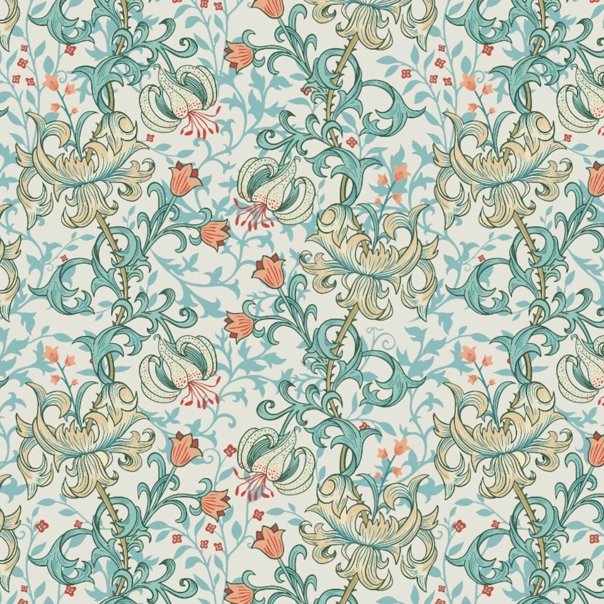 1021 - Golden Lily Wallpaper - Lily Stone by Morris Collections