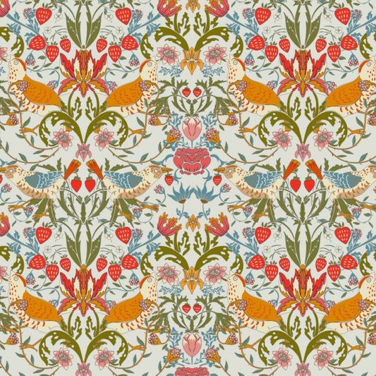1024 - Strawberry Thief Wallpaper - Grey-Sky by Morris Collections