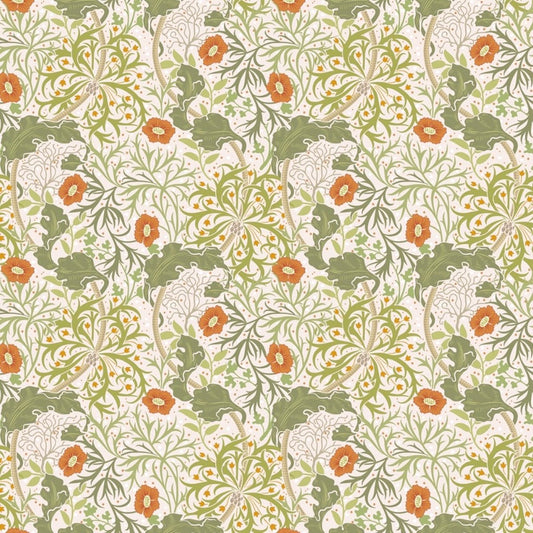 1034 - Seaweed Wallpaper - Ecru-Cream by Morris Collections