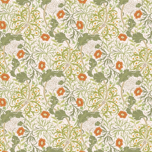 1034 - Seaweed Wallpaper - Ecru-Cream by Morris Collections