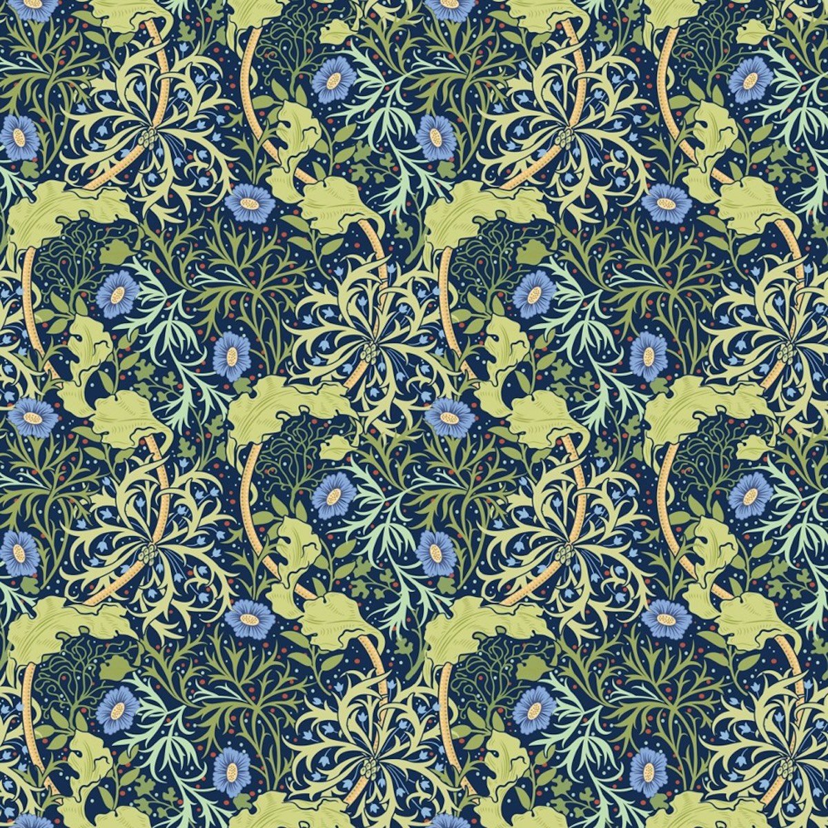1036 - Seaweed Wallpaper - Blue-Green by Morris Collections