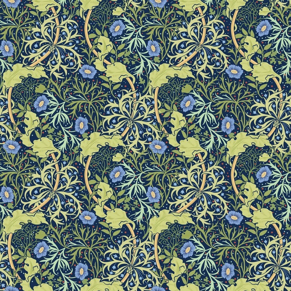 Morris Collections - 1036 - Seaweed Wallpaper - Blue-Green - Morris Wallpaper