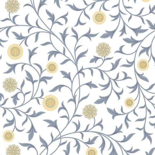 1049 - Scroll Wallpaper - Scroll White by Morris Collections
