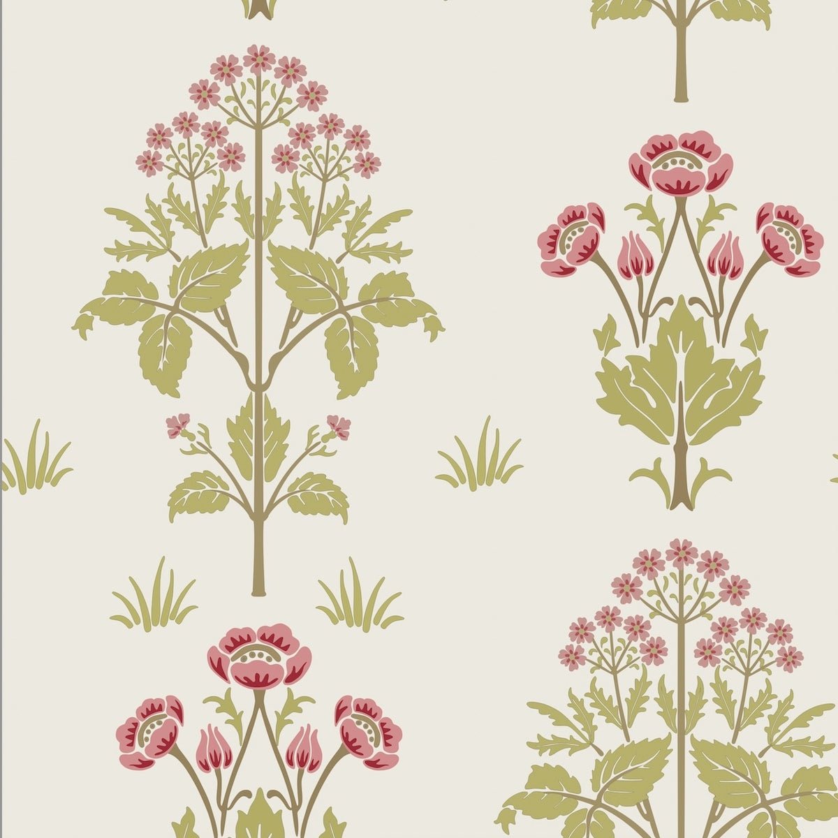1055 - Meadow Sweet Wallpaper - Meadow Raspberry by Morris Collections