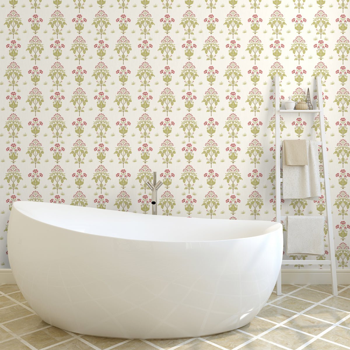 1055 - Meadow Sweet Wallpaper - Meadow Raspberry by Morris Collections