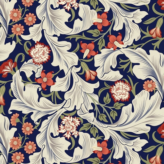 1062 - Leicester Wallpaper - Leicester Royal Blue by Morris Collections