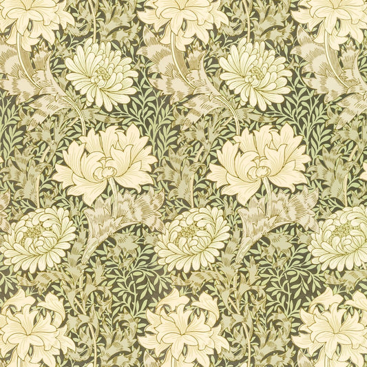 1066 - Chrysanthemum Wallpaper - Sage by Morris Collections