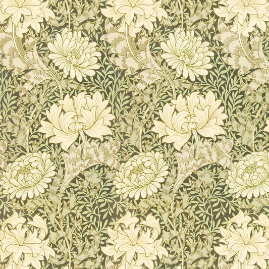 1066 - Chrysanthemum Wallpaper - Sage by Morris Collections