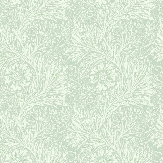 1069 - Marigold Wallpaper - Marigold Soft Green by Morris Collections