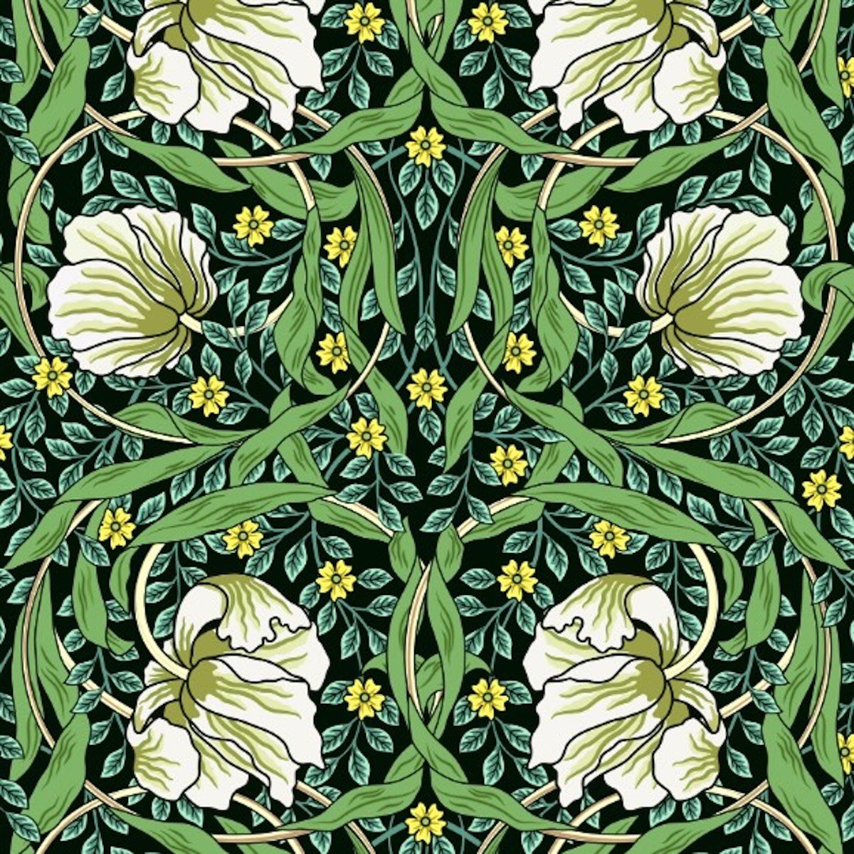 1072 - Pimpernel Wallpaper - Apple-Green by Morris Collections