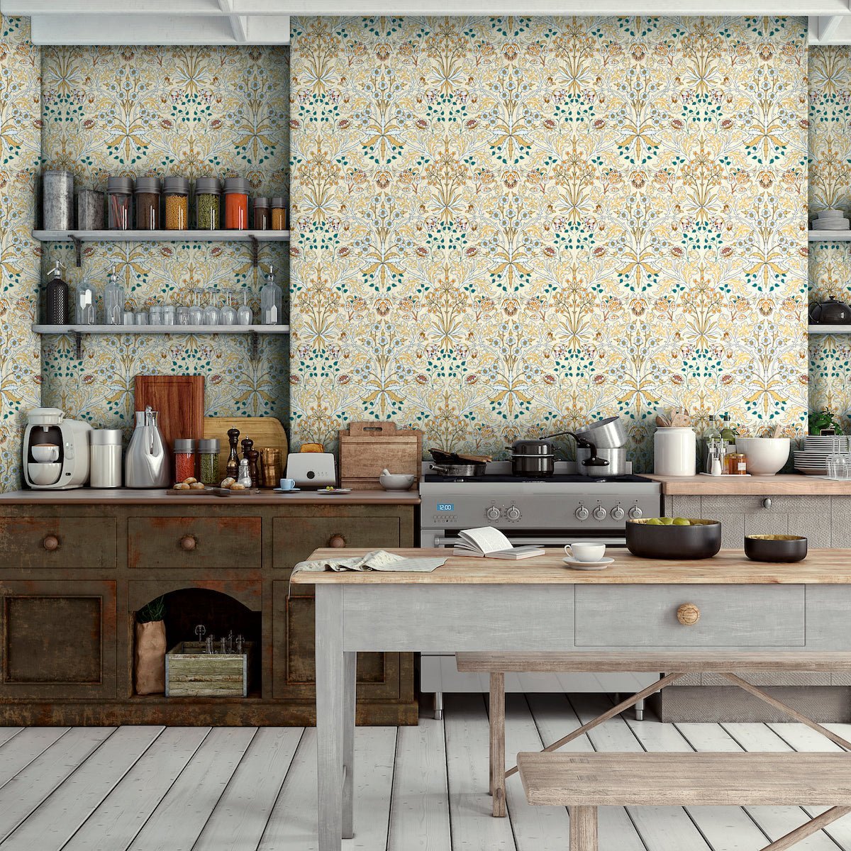 1080 - Woodland Wallpaper - Woodland Cream by Morris Collections
