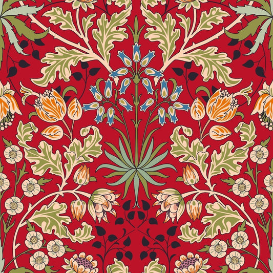 1082 - Woodland Wallpaper - Woodland Red by Morris Collections