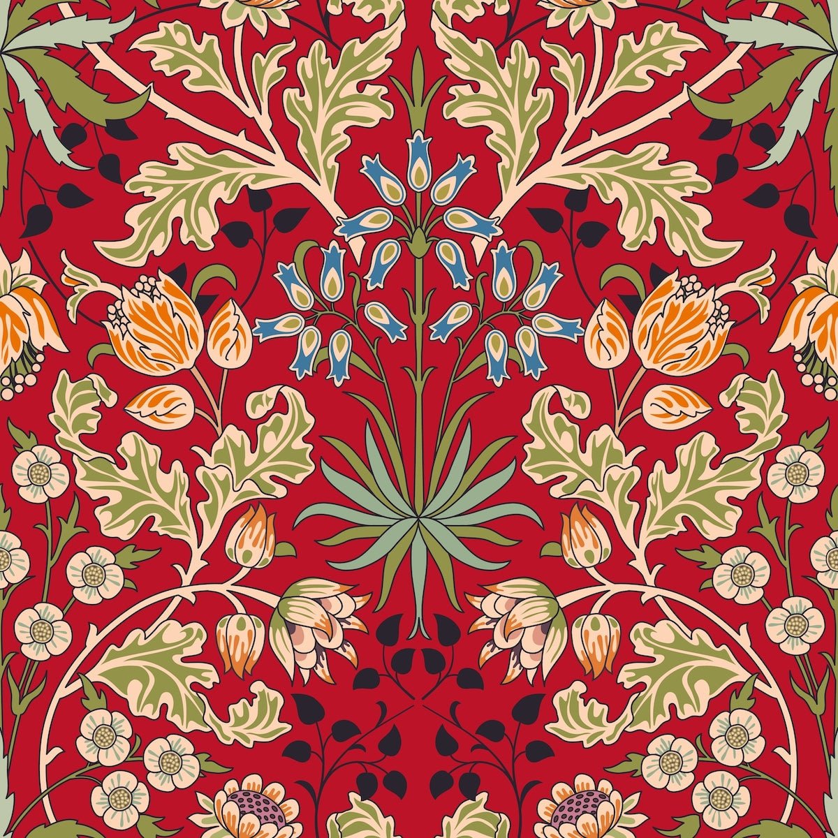 1082 - Woodland Wallpaper - Woodland Red by Morris Collections