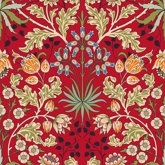 1082 - Woodland Wallpaper - Woodland Red by Morris Collections