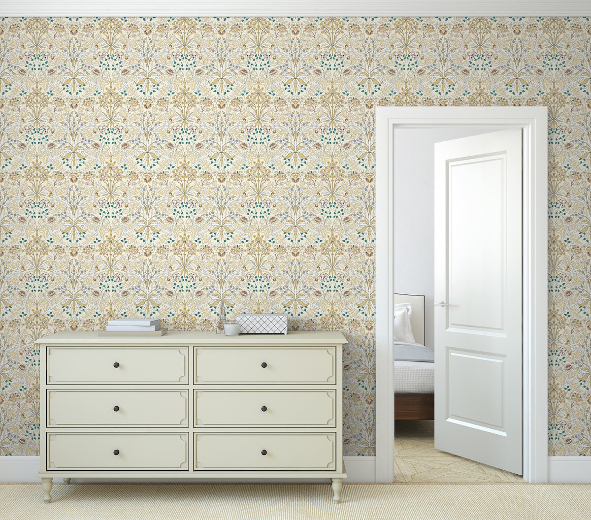 1080 - Woodland Wallpaper - Woodland Cream by Morris Collections