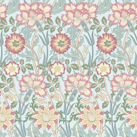 1089 - Iris & Chrysanthemum Wallpaper - Sapphire Blue by Morris Collections