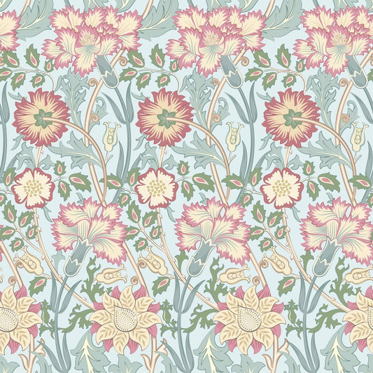 1089 - Iris & Chrysanthemum Wallpaper - Sapphire Blue by Morris Collections