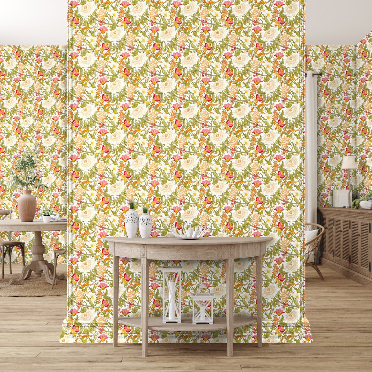 1106 - Poppy Wallpaper - Pearl White by Morris Collections