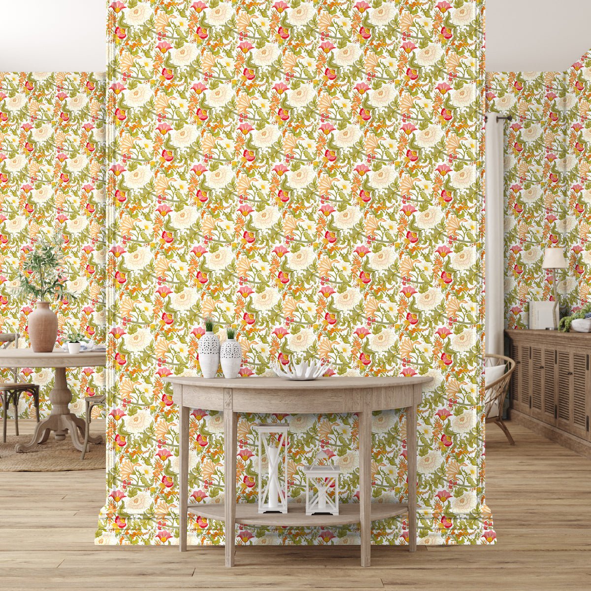 1106 - Poppy Wallpaper - Pearl White by Morris Collections