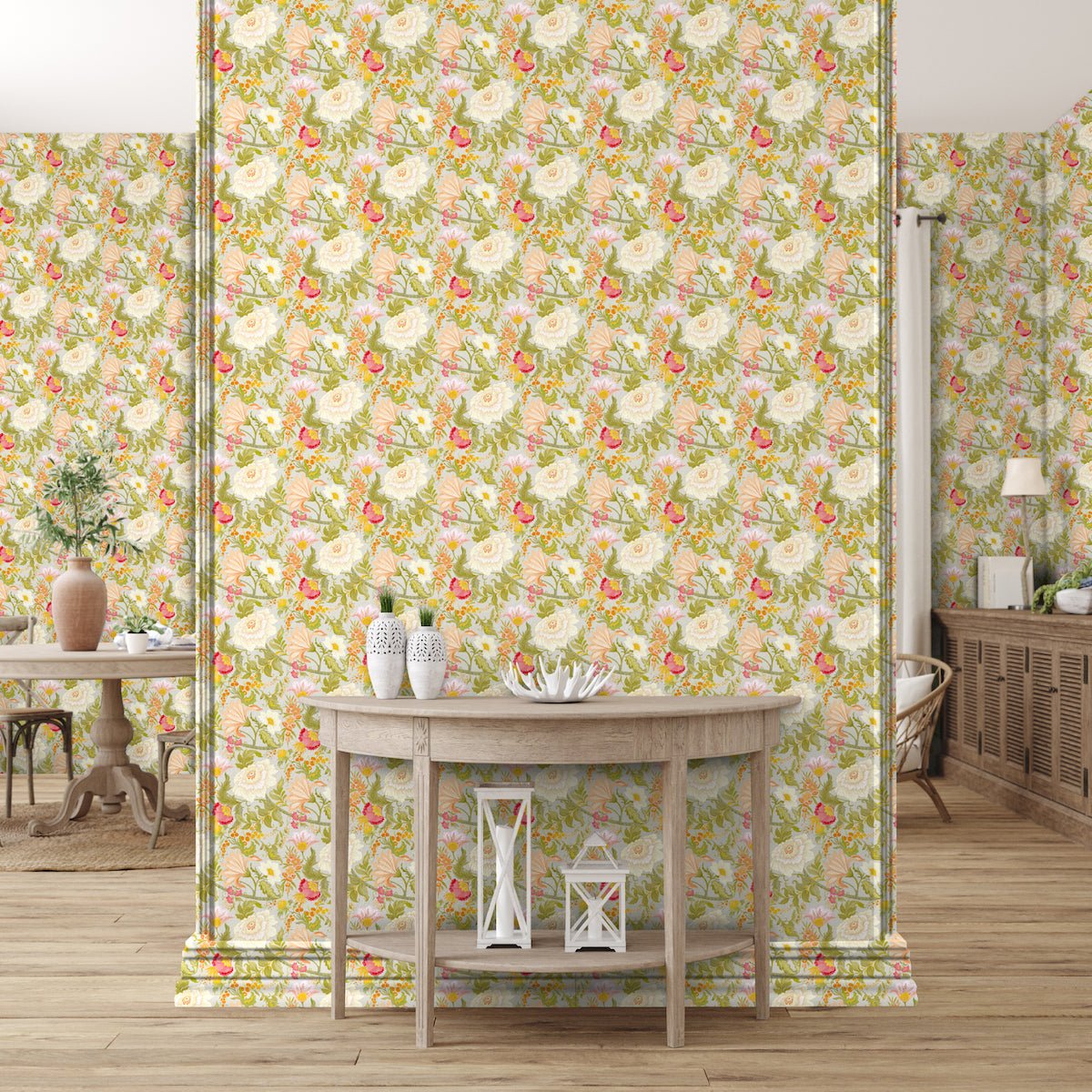 1107 - Poppy Wallpaper - French Grey Green by Morris Collections