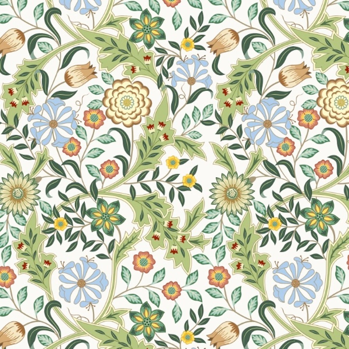 1124 - Honeysuckle & Amaris Wallpaper - Sky Blue by Morris Collections