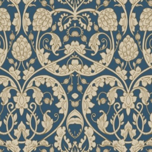 1127 - Hydrangea Wallpaper - Slate Blue by Morris Collections