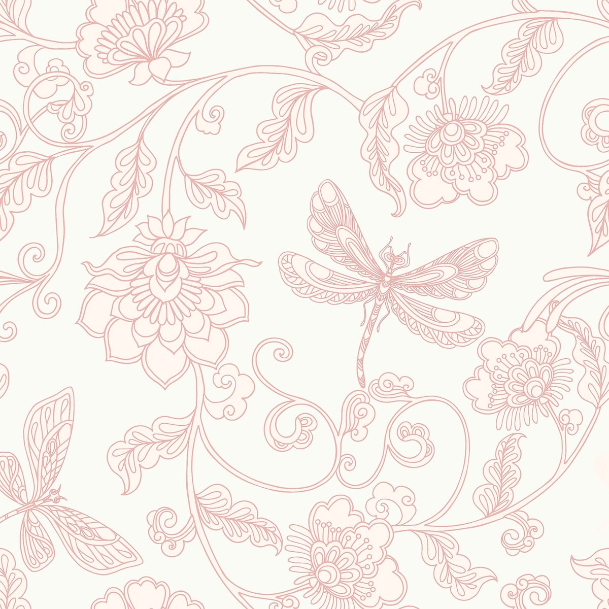 1134 - Dragonfly Wallpaper - Fuschia by Morris Collections