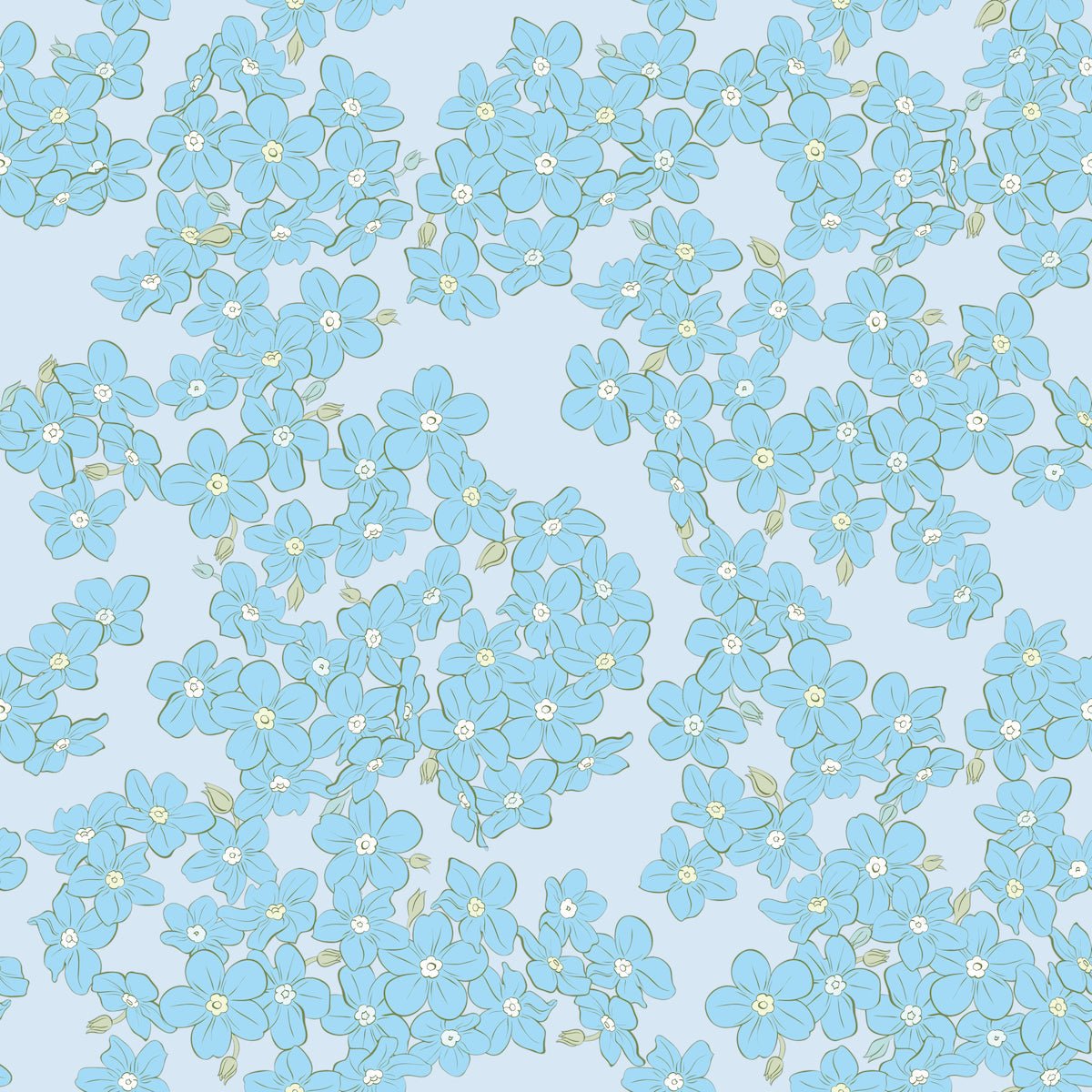 1136 - Anemone Wallpaper - Blue by Morris Collections