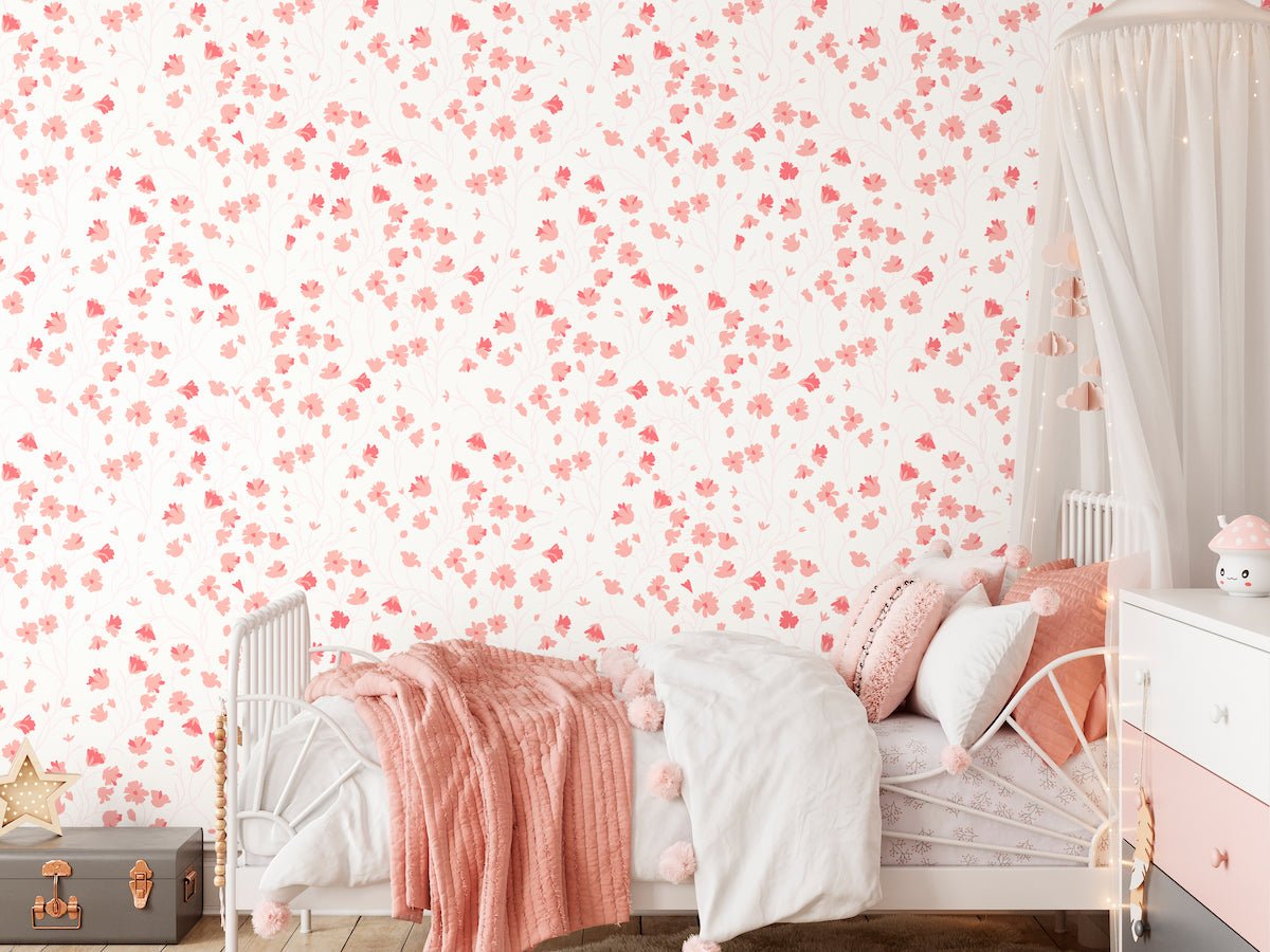1139 - Forget Me Not Wallpaper - Pale Pink by Morris Collections