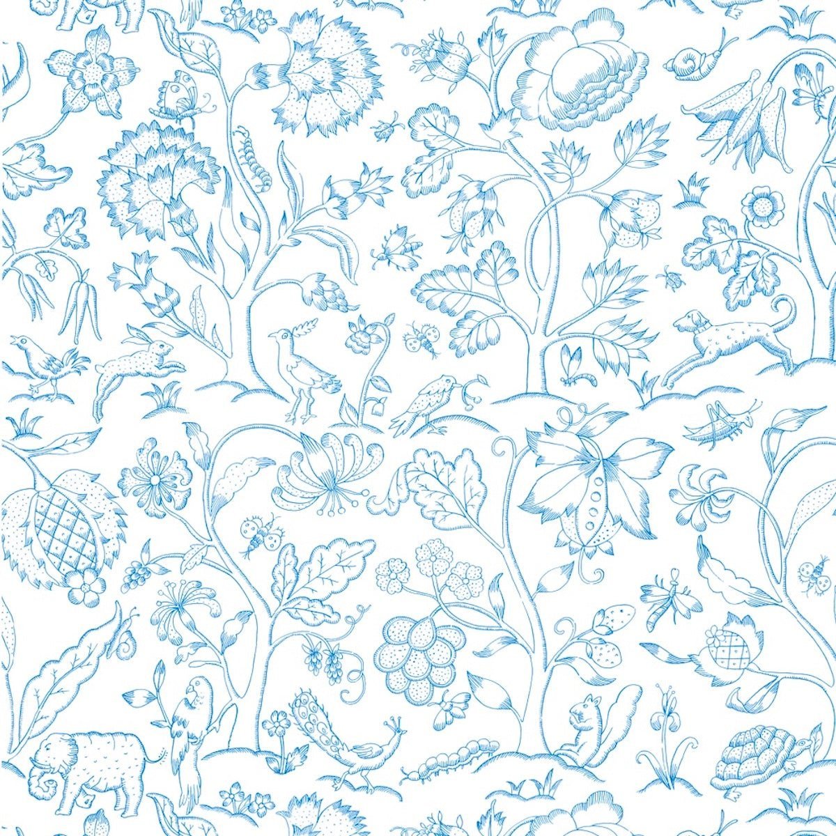 1145 - Middlemore Wallpaper - Garden Blue by Morris Collections